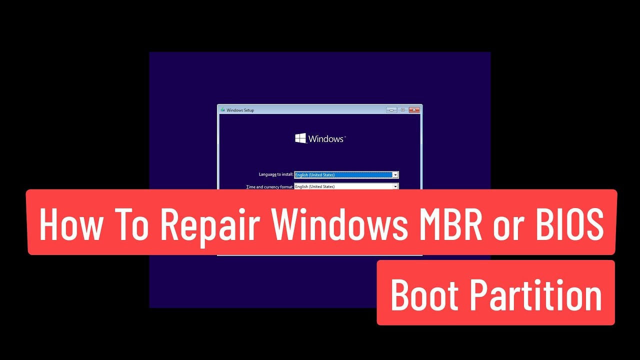 Reparar MBR o BIOS Boot Partition en Windows usando CD o USB