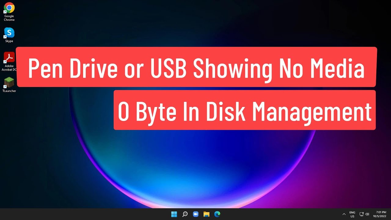 Solucionar problema de Pen Drive o USB sin medios y 0 bytes en la administración de discos Windows 11/10