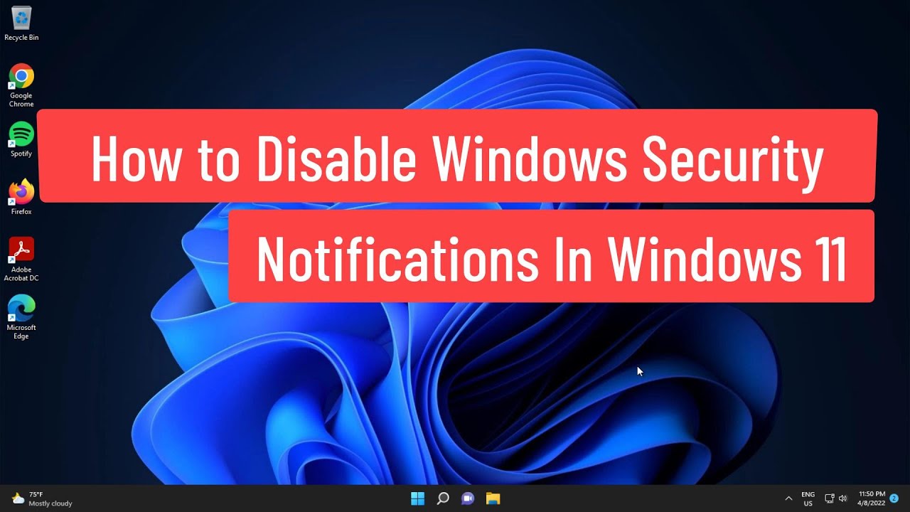 Desactivar notificaciones de seguridad en Windows 11