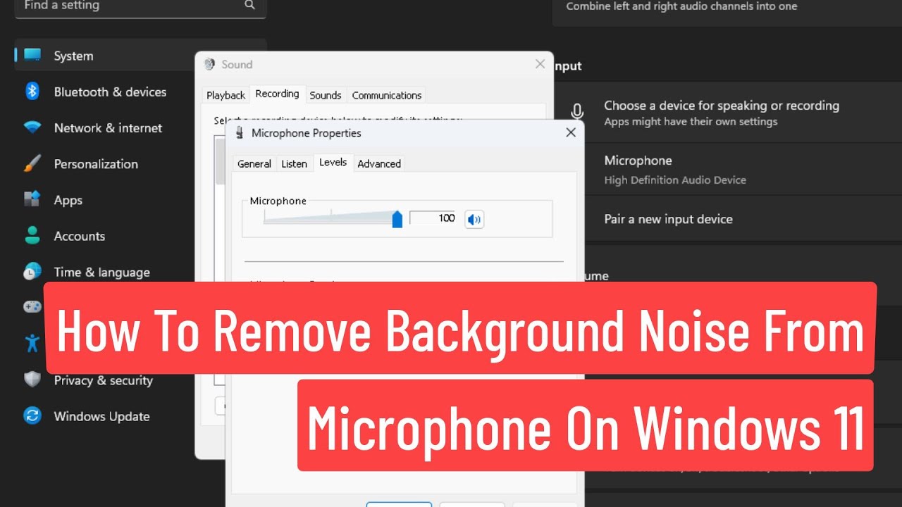 Eliminar ruido de fondo en el micrófono en Windows 11 | Habilitar cancelación de ruido en micrófono