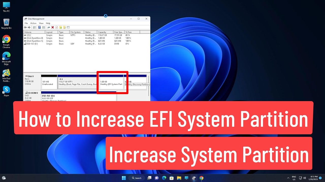 Aumento de tamaño de la partición EFI | Tutorial vídeo sobre cómo aumentar el tamaño de la partición EFI