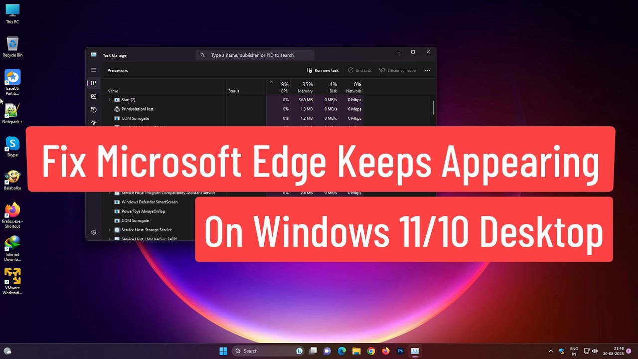 Solución: Desactivar Microsoft Edge en el escritorio de Windows