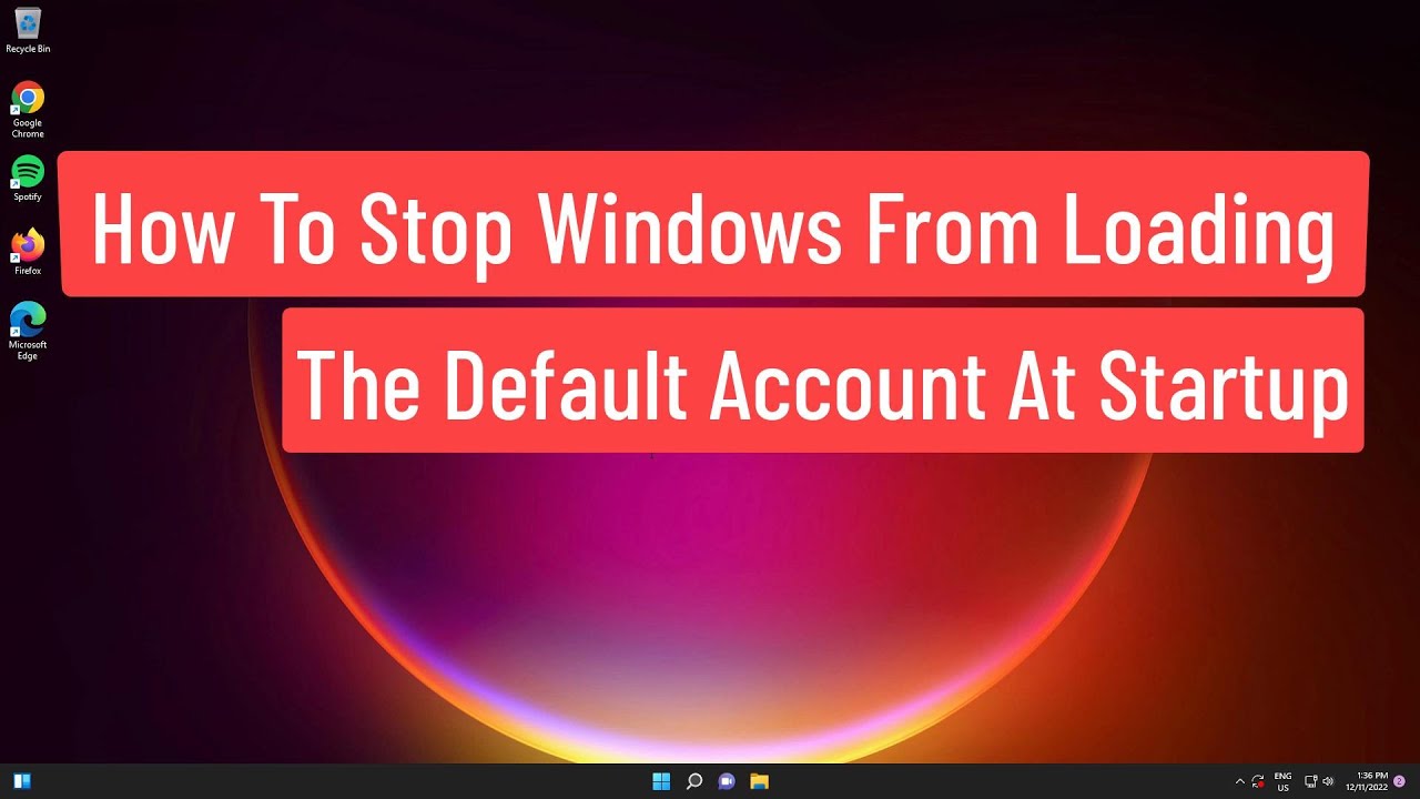 Cómo evitar que Windows cargue la cuenta predeterminada al iniciar: Tutorial para detener la carga automática.