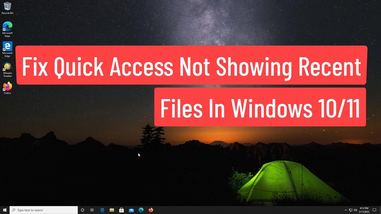 Solución para ver archivos recientes en Quick Access Windows 10/11