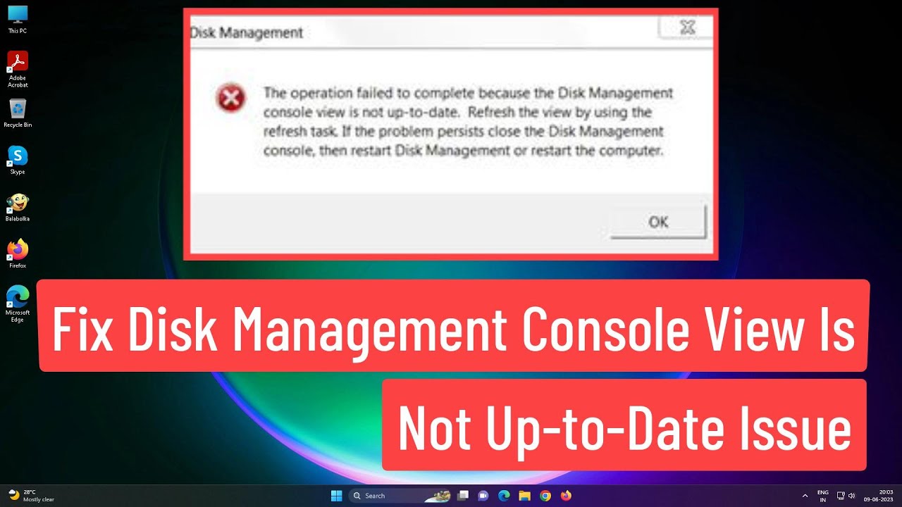Solución para Vista de la Consola de Administración de Discos no está actualizada en Windows: CMD, administrador, diskpart, volumen, asignar Letra M.