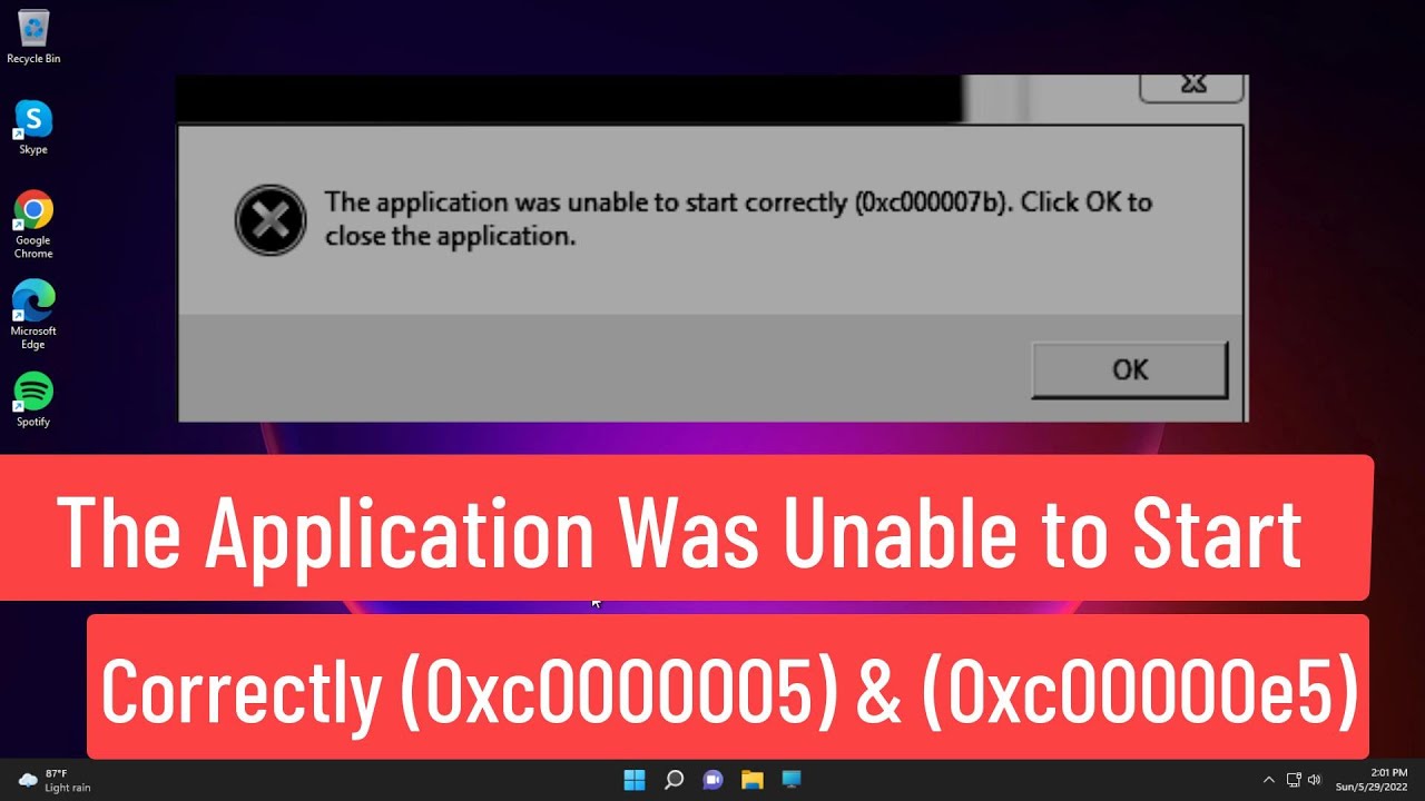 Solución para la incapacidad de iniciar la aplicación correctamente en Windows