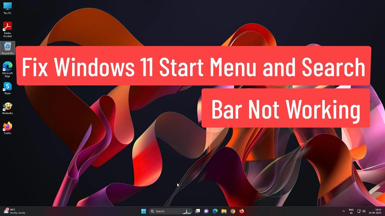 Arreglar menú de inicio y barra de búsqueda en Windows 11