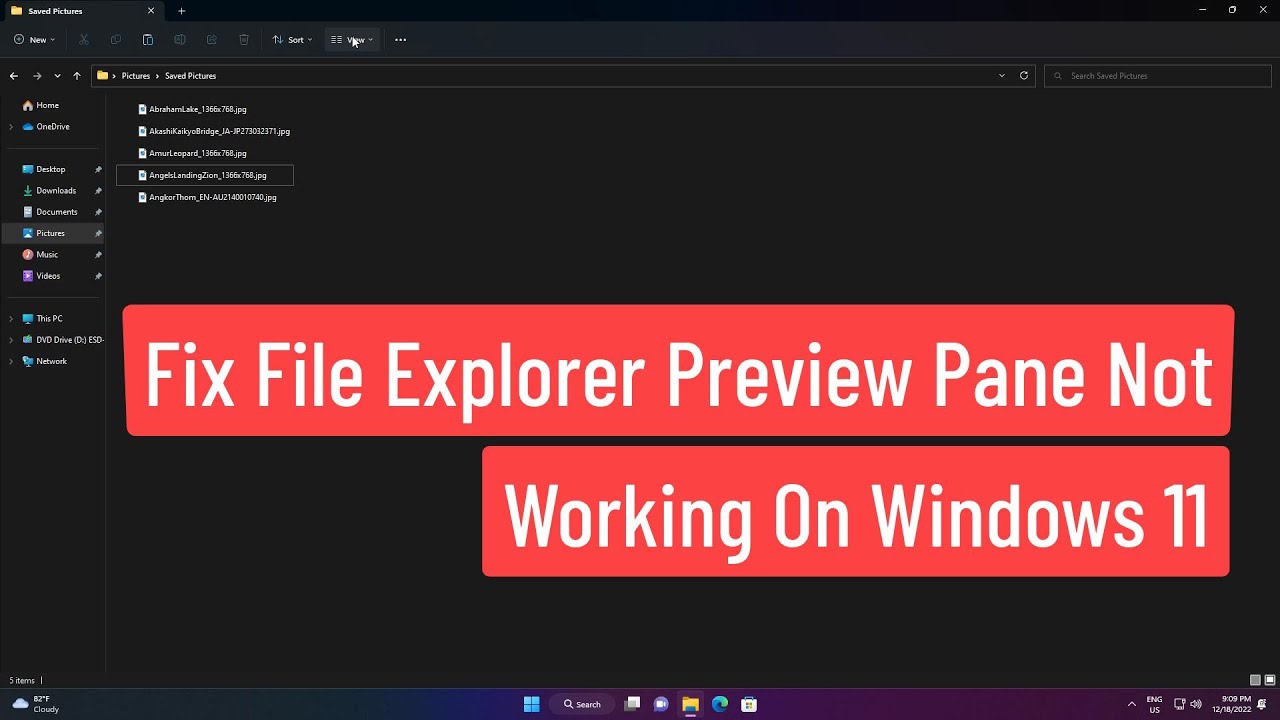 Solución para el mal funcionamiento del panel de vista previa en el Explorador de archivos de Windows 11