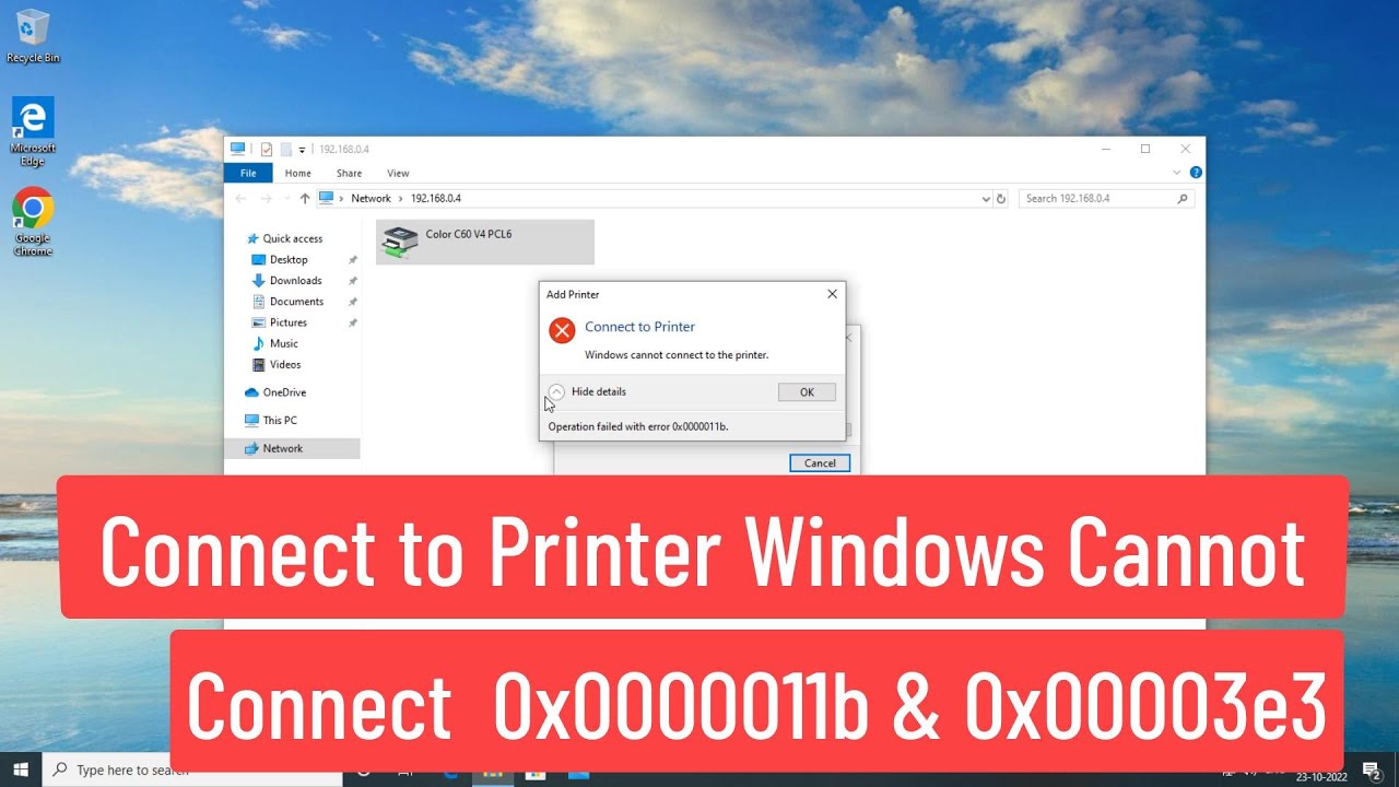 Solución de error al conectar impresora en Windows