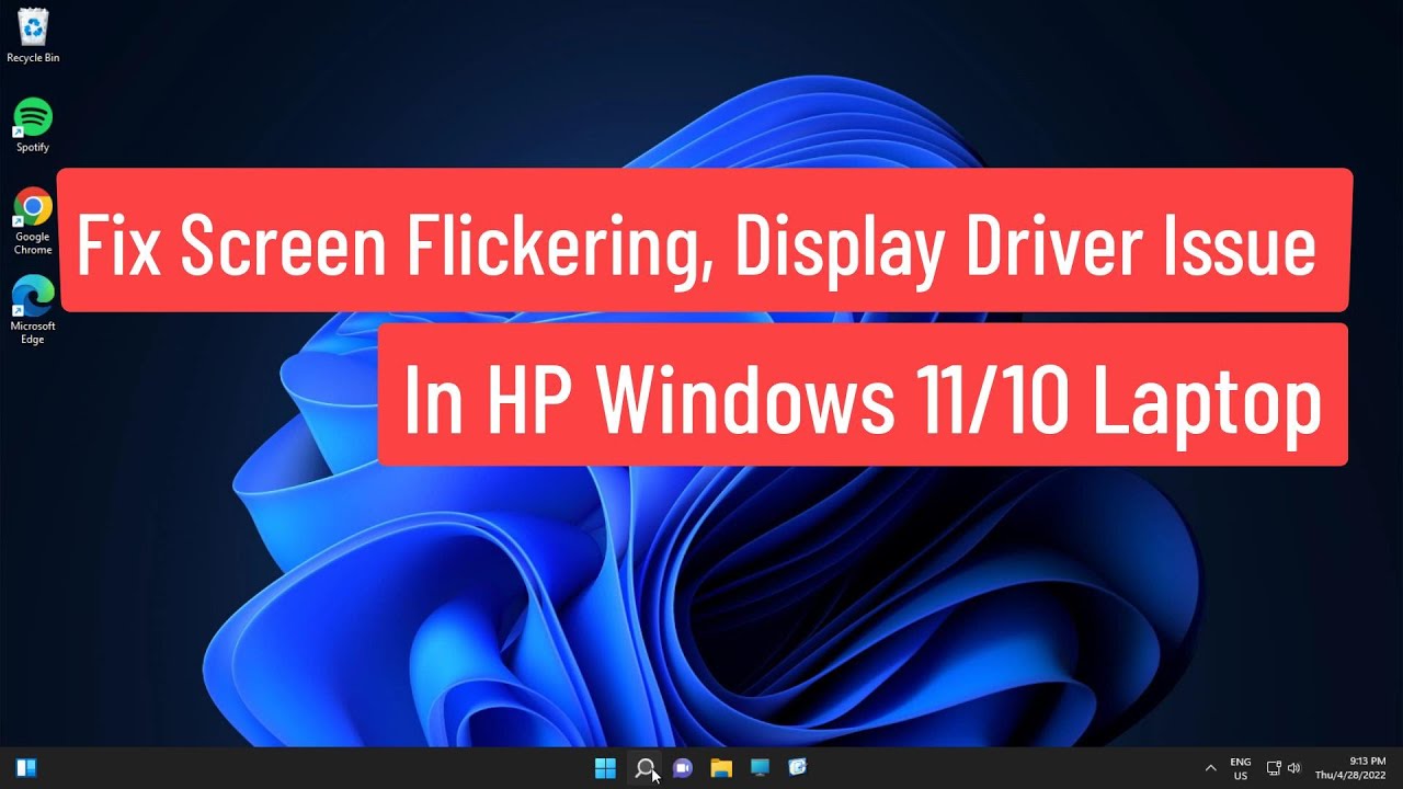 Solución parpadeo pantalla, problemas controladores de pantalla en laptop HP Windows 11/10