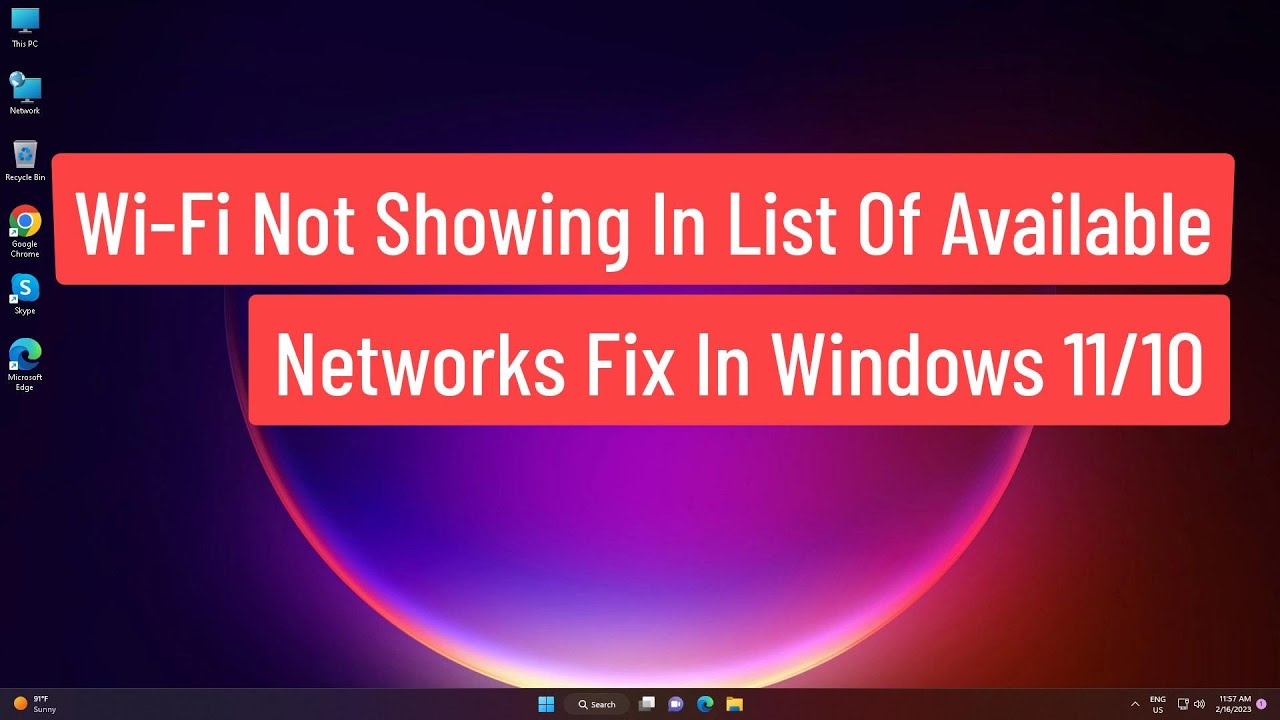 Solucionar Wi-Fi no aparece en la lista en Windows 11/10