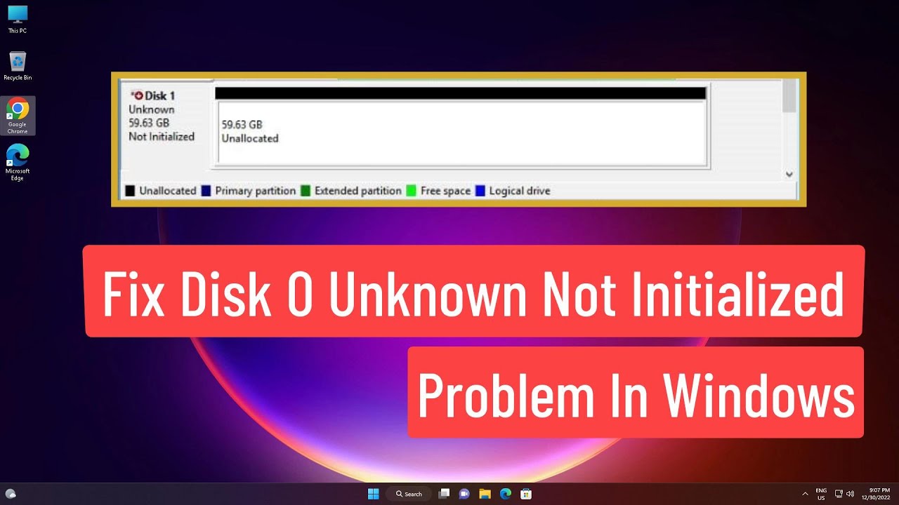 Arreglar problema Disk 0 Unknown Not Initialized con Mini Tool Partition Wizard.
