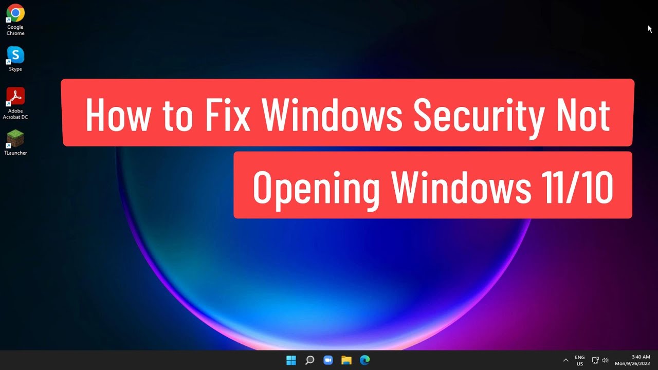 Solución para abrir Windows Security en Windows 11/10