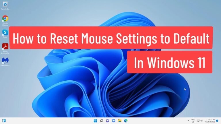 how to reset default mouse settings in windows 11