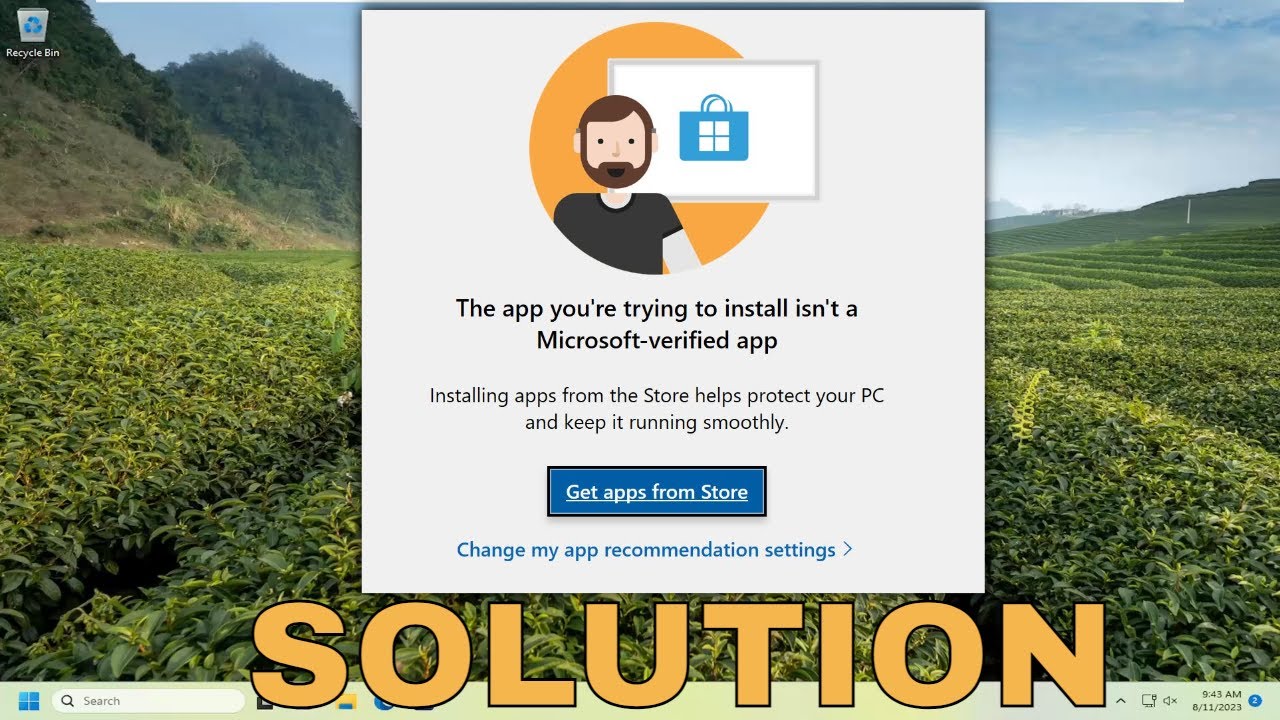 La aplicación que está intentando instalar no es una aplicación verificada por Microsoft: Solución