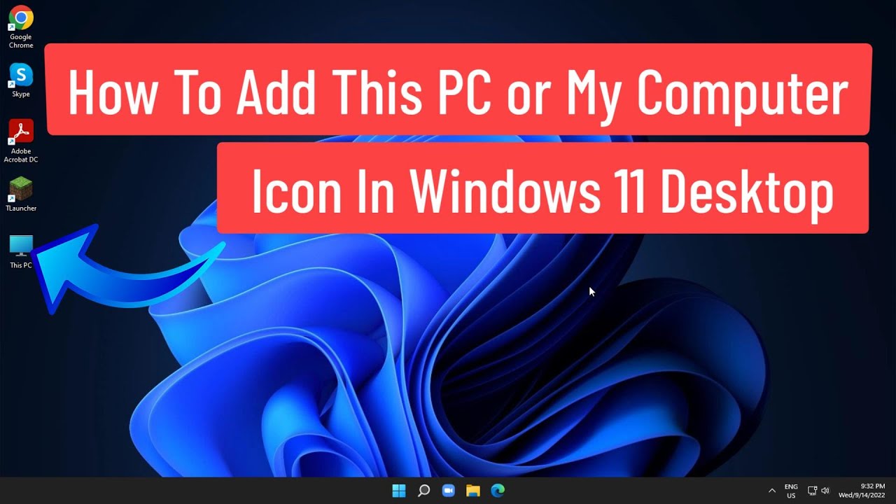 Añadir icono de Mi PC o Equipo en el escritorio de Windows 11