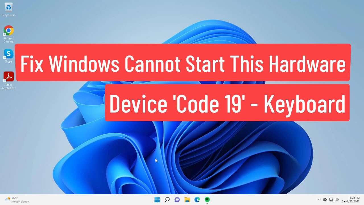 Solución de error Code 19 en teclado Windows