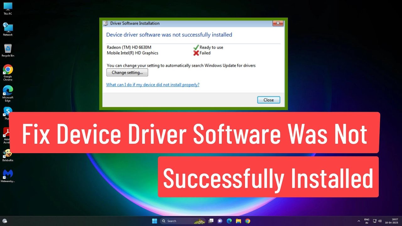 Solución Error: Driver de dispositivo no se instaló correctamente