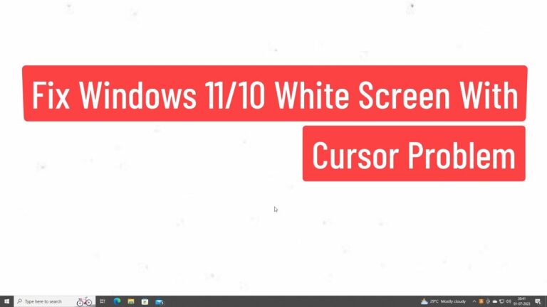Solucionar Problema Pantalla Blanca Con Cursor En Windows 10 11