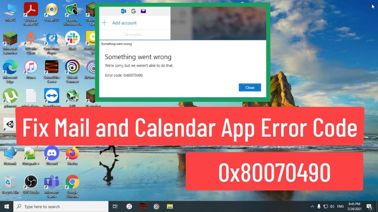 Solución error 0x80070490 al agregar cuentas de correo: método 1: restablecer aplicación / método 2: ejecutar powershell / método 3: descargar Windows 10
