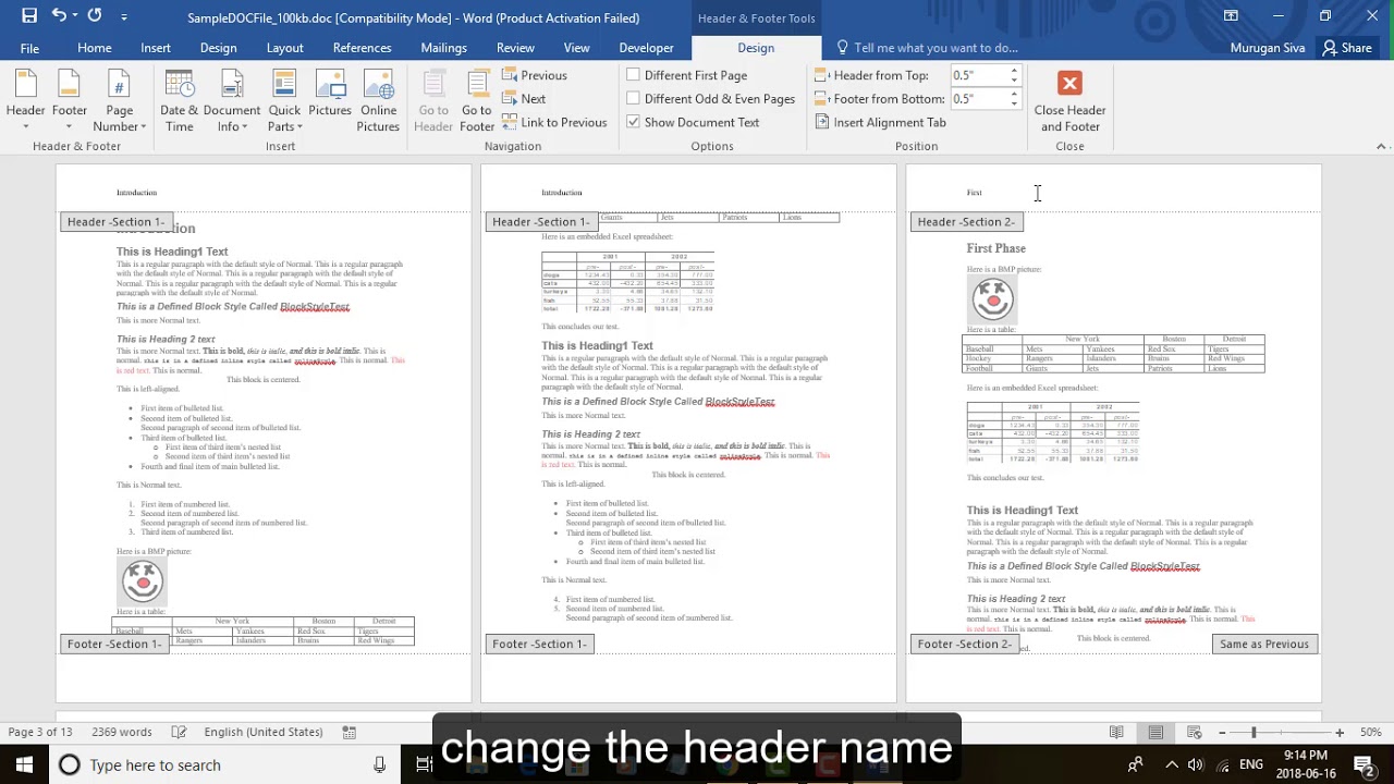 Cómo aplicar diferentes encabezados y pies de página en el mismo documento de Word