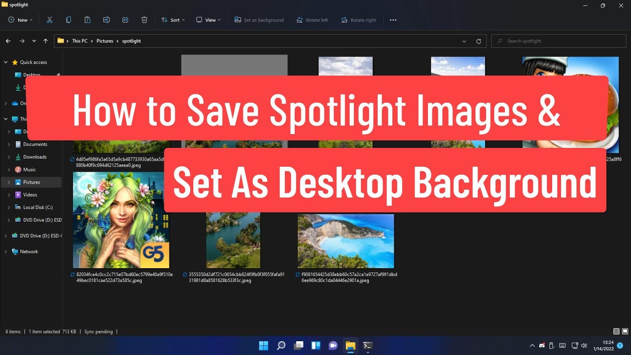 Guardar imágenes de Spotlight y establecer como fondo de escritorio en Windows 11