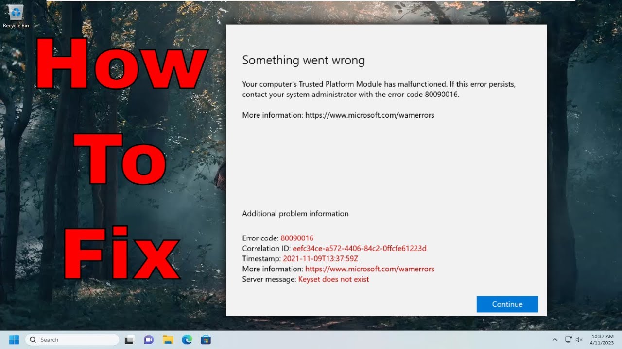 TPM Malfunction Error Code 80090016 – Solución Windows 11