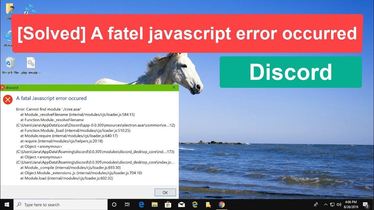Error fatal de JavaScript en Discord: solución