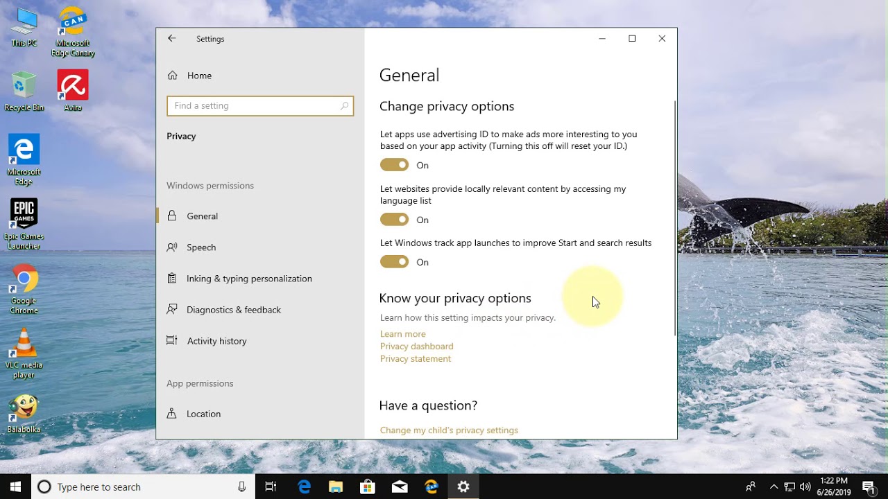 Desactivar servicios de fondo de Microsoft Edge