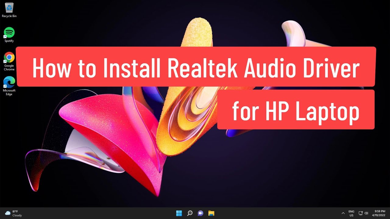 Instalar controlador de audio Realtek para laptop HP