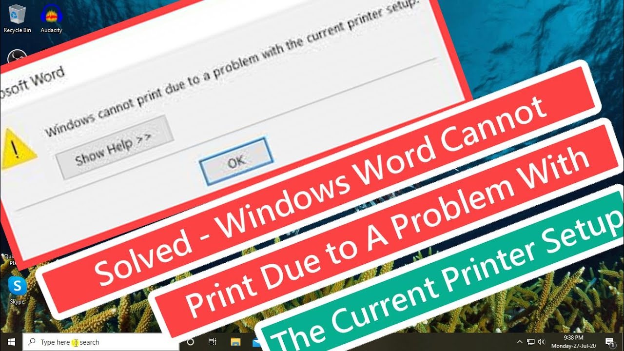 Solución – Problema con la configuración actual de la impresora en Microsoft Word (Tutorial)
