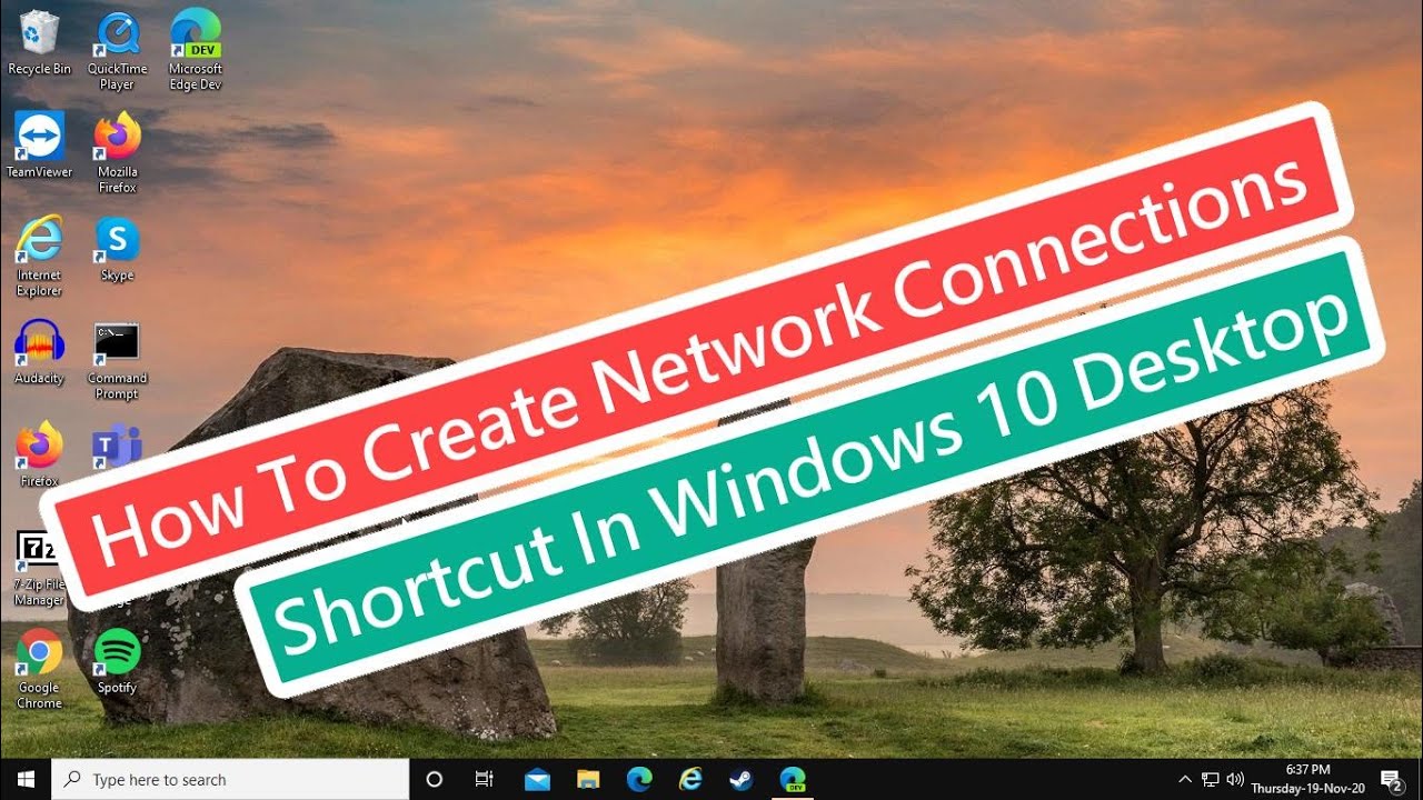 Crear accesos directos de conexiones de red en Windows 10