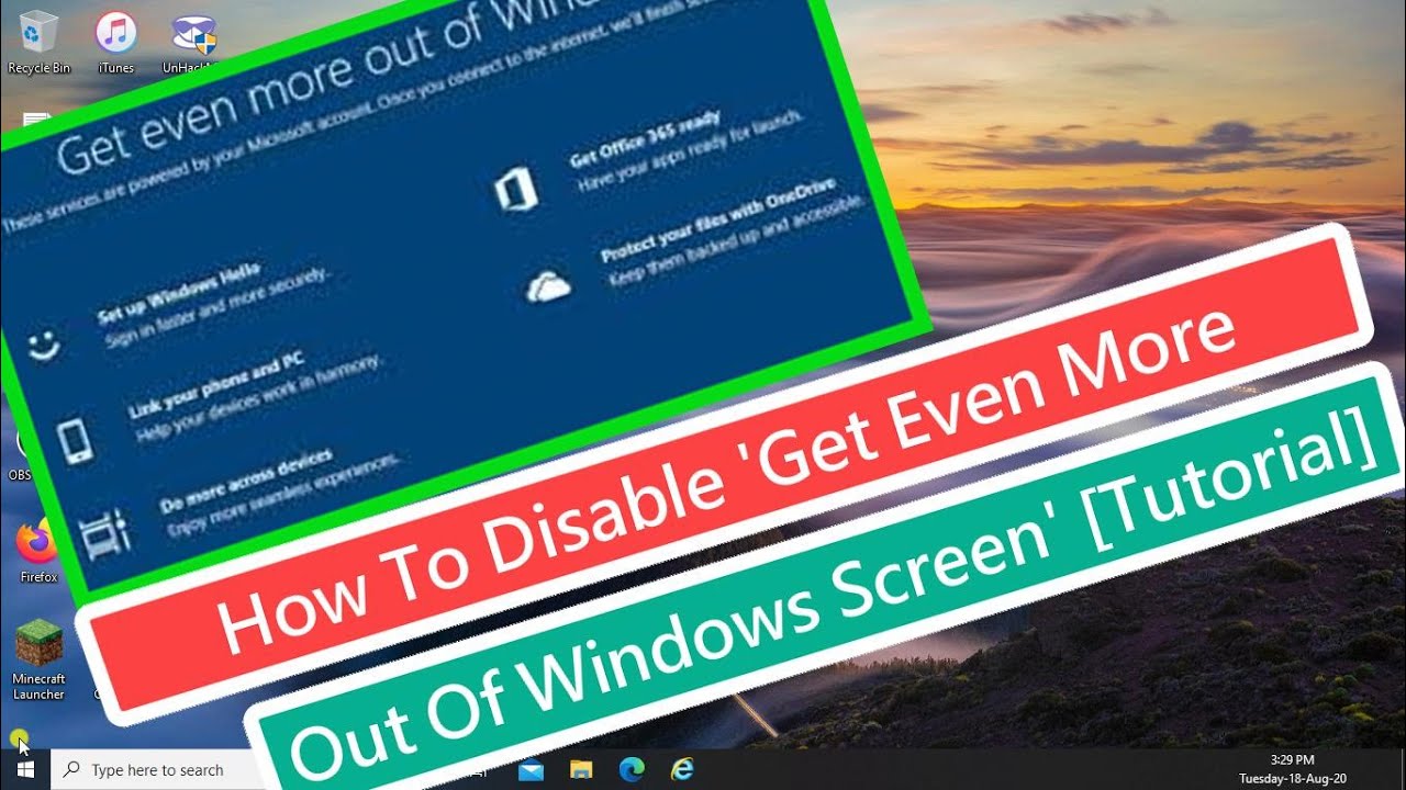 Desactivar ‘Obtener aún más provecho de la pantalla de Windows’ [Tutorial]