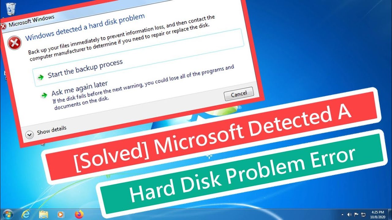 Error de disco duro en Windows. Tutorial en video
