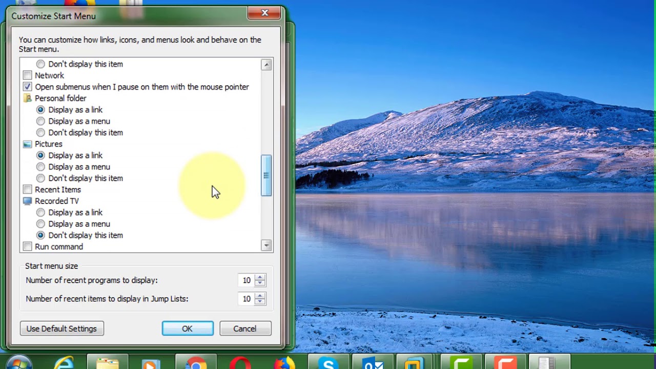 Restaurar función de elementos recientes en Windows 7: Tutorial