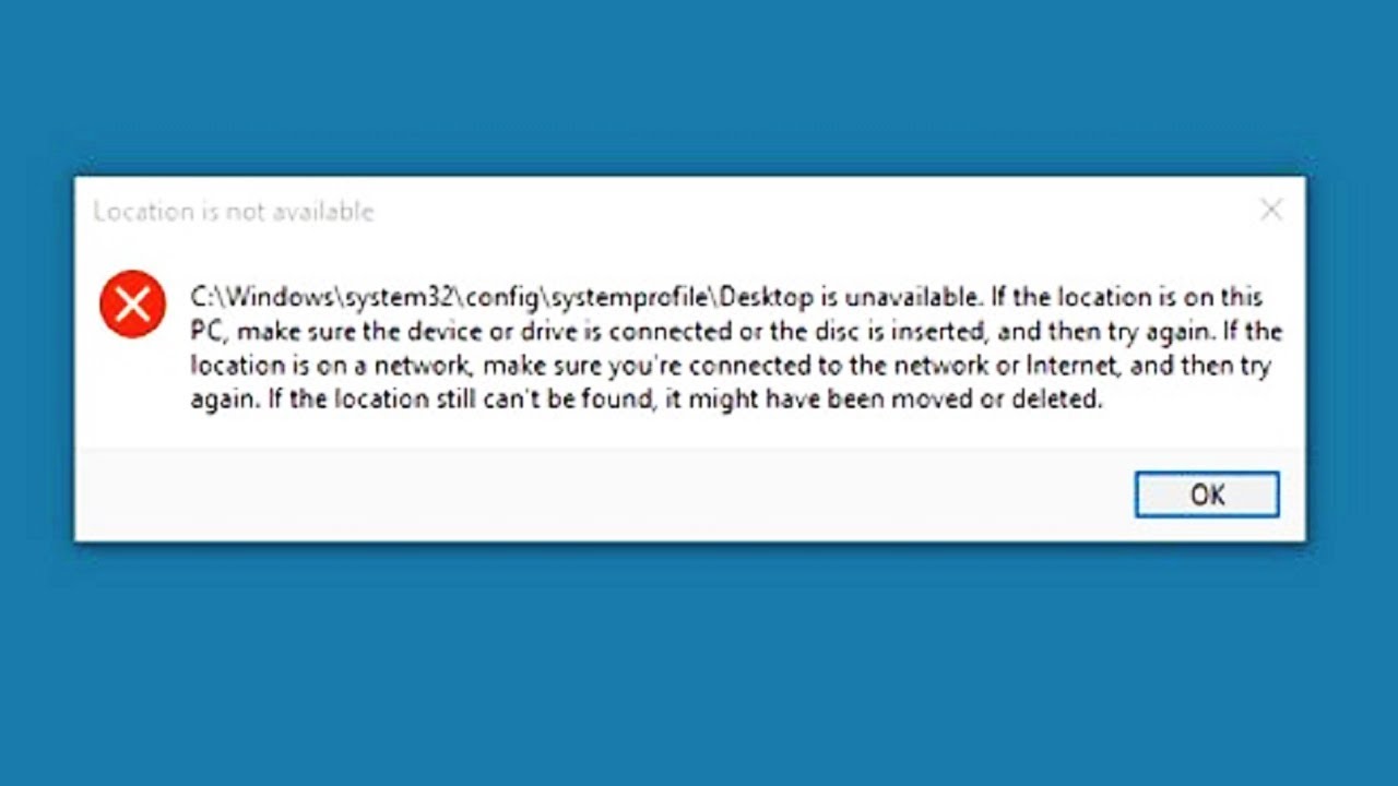 Error Desktop is not available after Windows Update