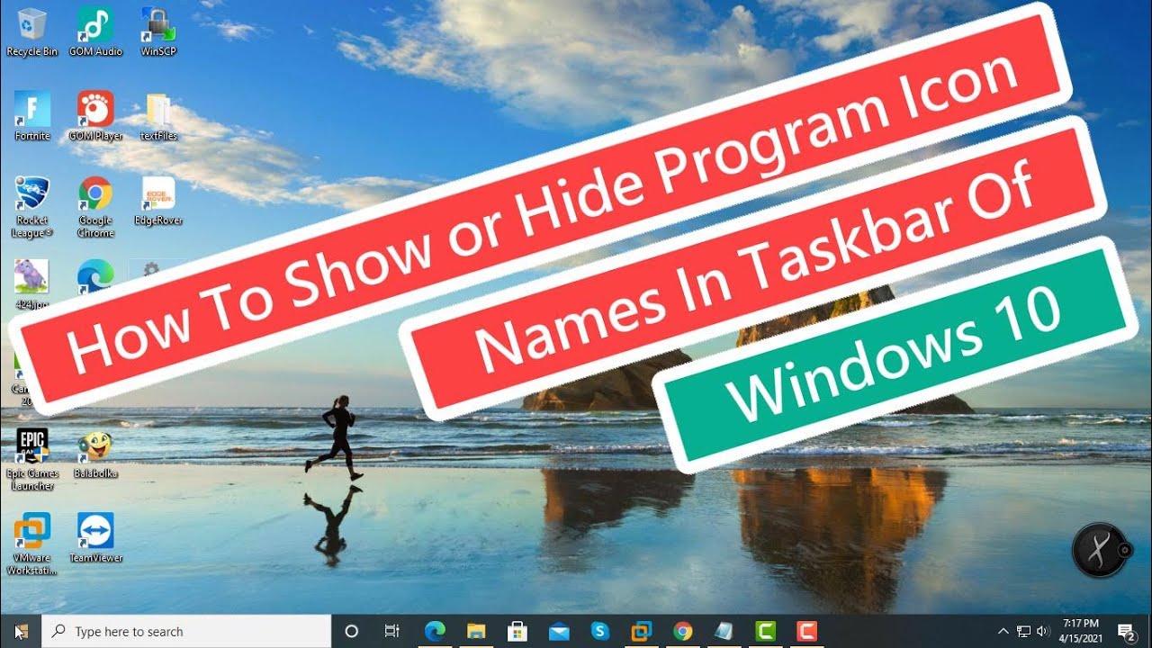 Cómo mostrar o ocultar nombres de íconos de programas en la barra de tareas de Windows 10