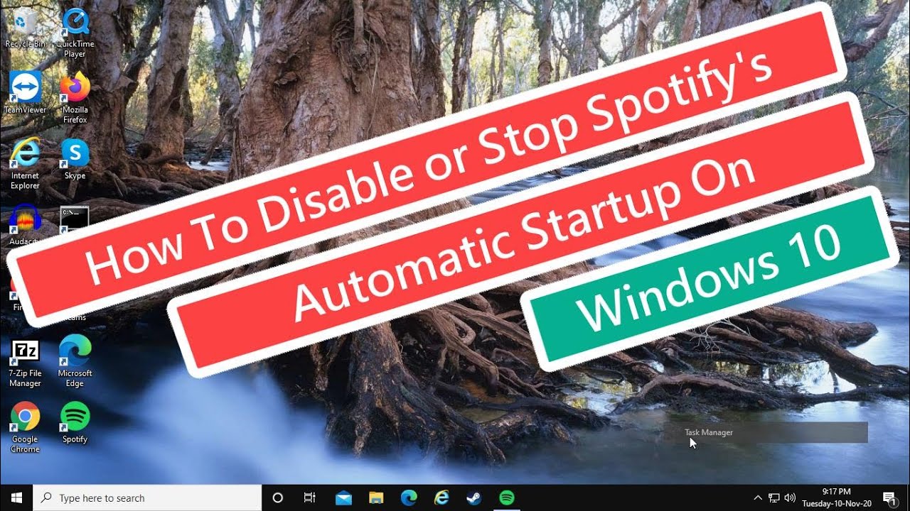 Desactivar inicio automático de Spotify en Windows 10