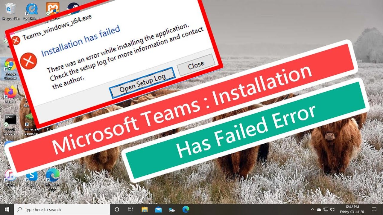 Error de instalación en Microsoft Teams