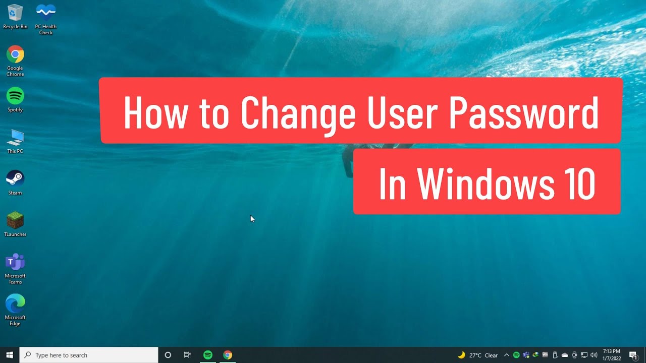 Cambiar contraseña de usuario en Windows 10