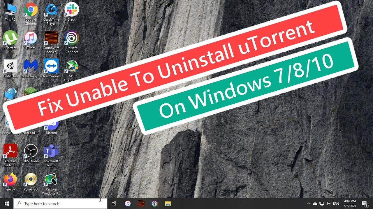 Desinstalar uTorrent en Windows 7/8/10