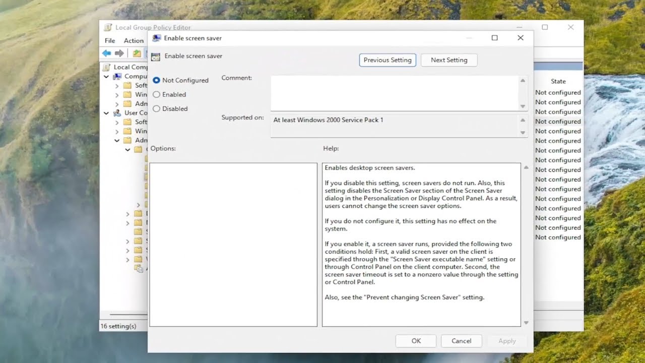 «Resolviendo el problema de las opciones de salvapantallas desactivadas en Windows 11/10»