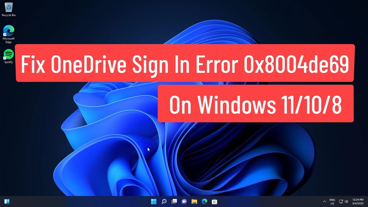 Solución para el error de inicio de sesión de OneDrive 0x8004de69 en Windows: Tutorial en video para solucionar el error de inicio de sesión de OneDrive mediante varios métodos.