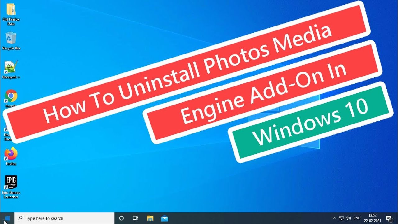 Cómo desinstalar el Add-on Photos Media Engine en Windows 10