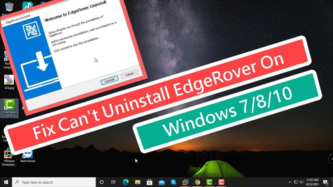 No se pudo desinstalar EdgeRover en Windows 7/8/10: Solución.
