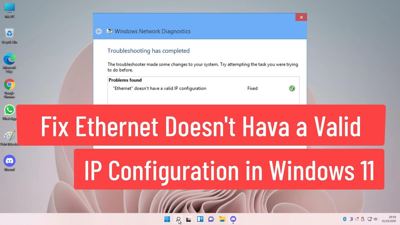 Solución: IP inválida en Ethernet en Windows 11