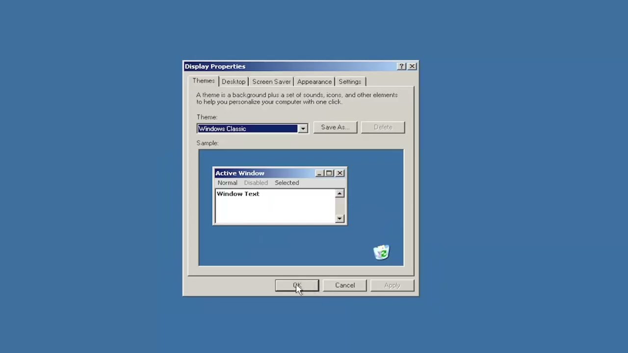 Cambiar a vista clásica en Windows XP