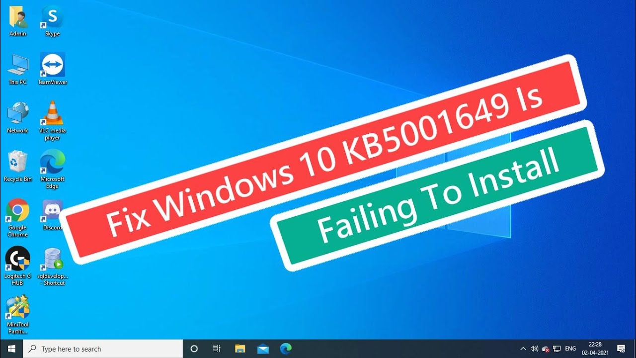 Solución para la instalación fallida de Windows 10 KB5001649