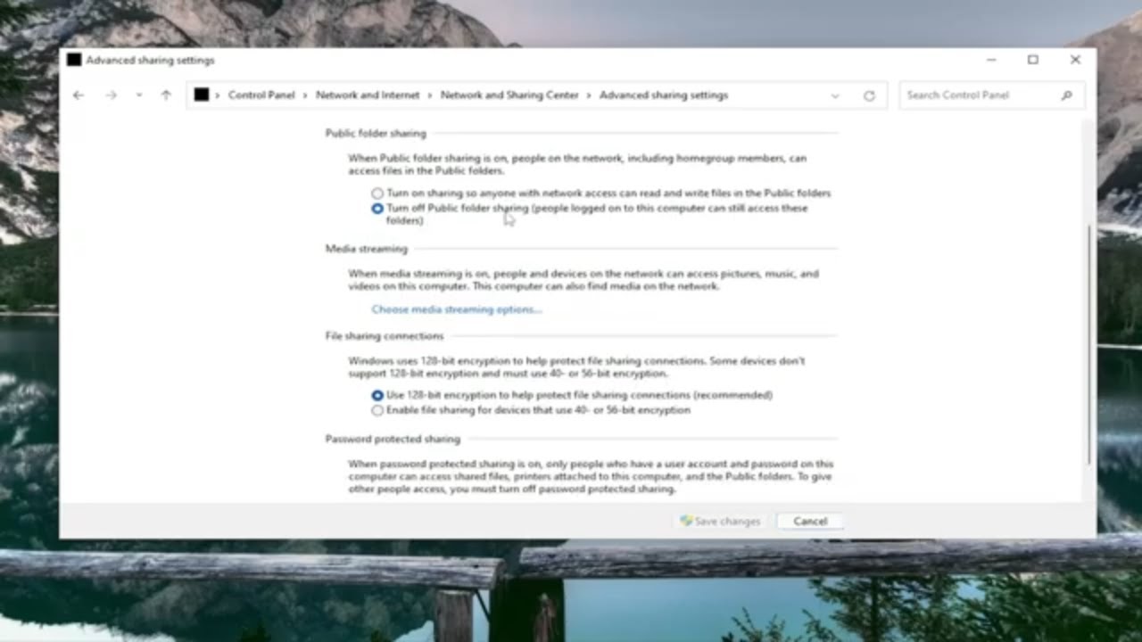 Desactivar compartición protegida por contraseña en Windows 11/10