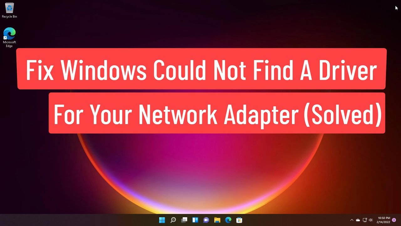 Solución para no encontrar controlador de adaptador de red